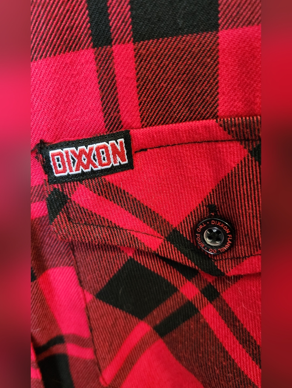 DIXXON "Two Four" Womens Medium Red and Black Plaid Flannel Shirt